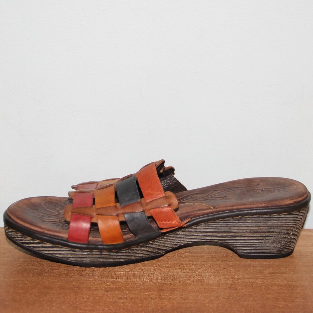 Born Lolo Multicolor Leather Slide Sandals Women's 9 - Picture 2 of 7